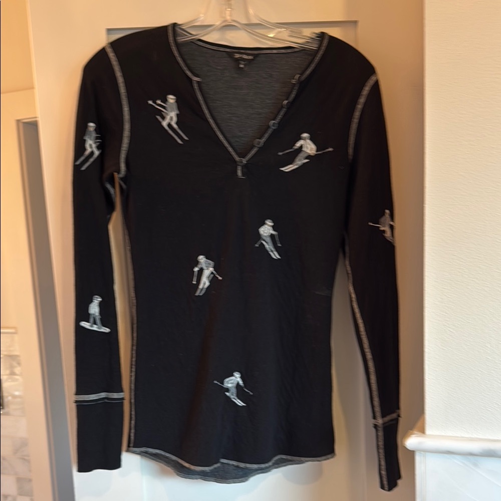 Alp N Rock Black Long Sleeve Tee with Ski Design